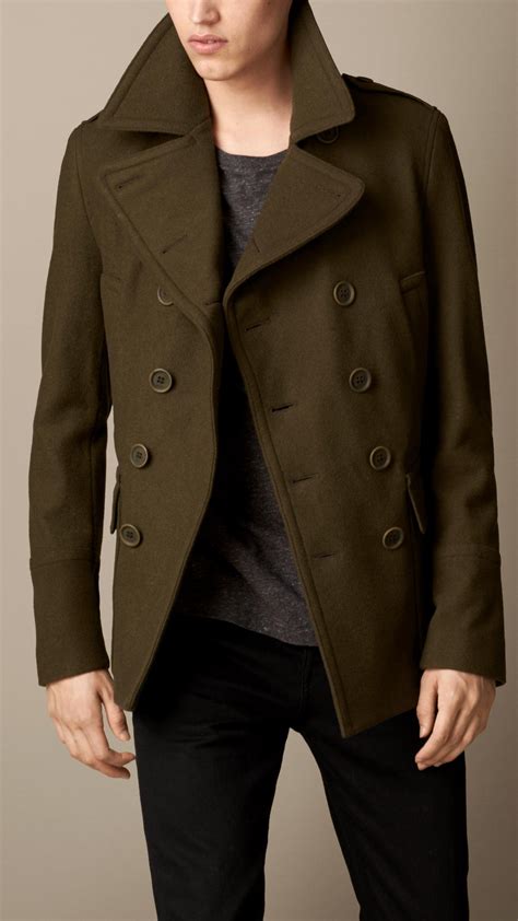 Burberry wool pea coats men's